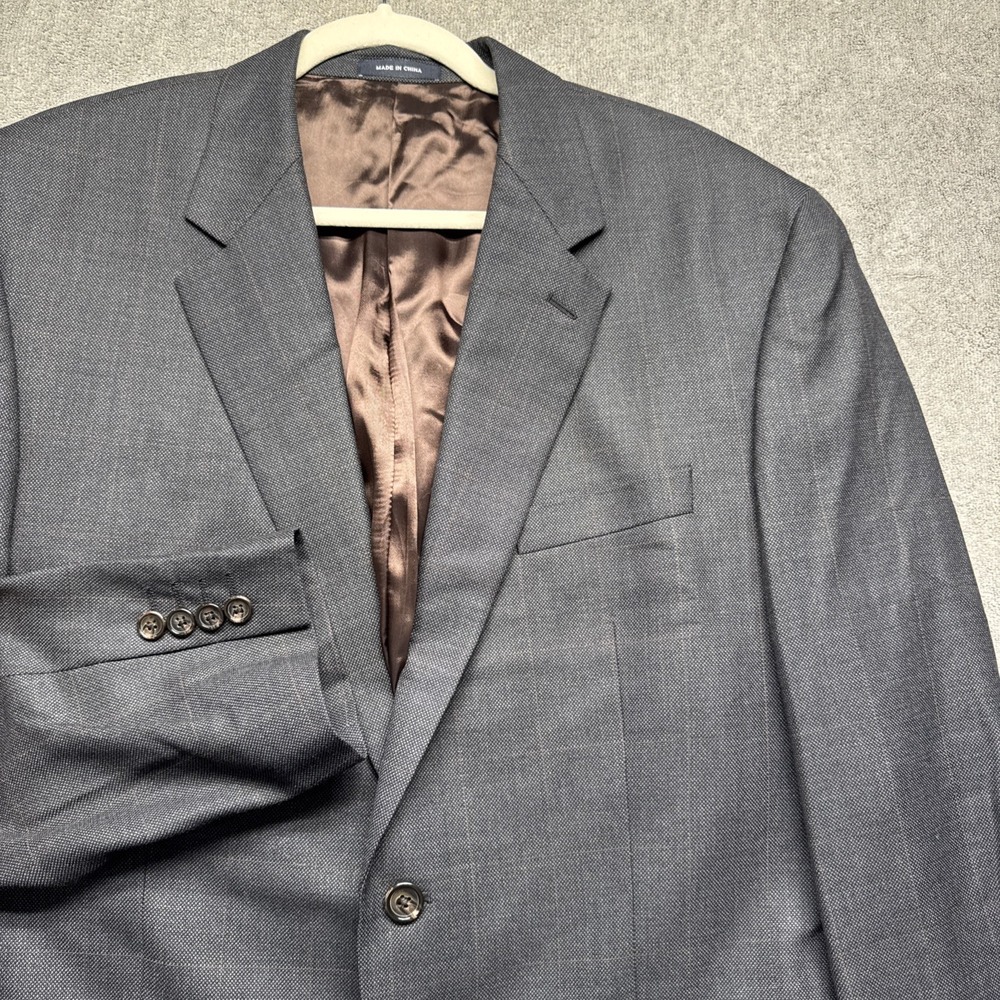Ralph Lauren Gray Plaid Wool Blazer 44R‎ Classic Fit Two Button Sport Coat Work